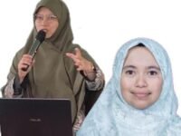 Ketua Yayasan Ketua Lingkar Ekosistem Madani, Hosyatul Aliyah, M.Pd. (sedang memegang mikrofon) dan Kepala SD Alam Sacita, Sofi Martini SP. (Dadan Saepudin/Mediaseruni)