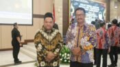 Bupati Sukabumi H. Asep Japar dalam momen sertijab Kepala BPK Perwakilan Provinsi Jawa Barat, di Auditorium BPK Jawa Barat. (istimewa)