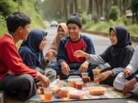 Ilustrasi bagi bagi takjil di bulan ramadan.