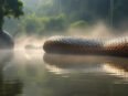 Gambar ilustrasi ular besar fenomena misteri yang selalu dikaitkan dengan banjir.