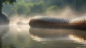 Gambar ilustrasi ular besar fenomena misteri yang selalu dikaitkan dengan banjir.