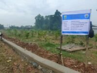 Tembok Penahan Tanah ( TPT) di Kampung Mulyasari RT 01/05 Desa Pangulah Baru Kecamatan Kotabaru. (Asep Suherman/Mediaseruni)