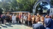 Dubes Kanada Jess Dutton disambut angklung SMPN 3 Kota Bandung saat kunjungi sekolah tersebut. (Ist)
