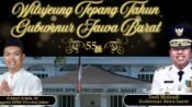 Jenal Aripin, menyampaikan ucapan selamat ulang tahun kepada Gubernur Jawa Barat Dedi Mulyadi. (Iman Suryana/Mediaseruni)