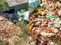 Limbah makanan diduga produk Makan Bergizi Gratis (MBG) berserakan di wilayah Kecamatan Cisaat Kabupaten Sukabumi. (Mediaseruni)