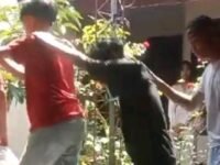 Sejumlah tersangka pelempar bom molotov di Desa Kutajaya Kecamatan Cicurug yang diamankan polisi. (Prima Meidiandi)