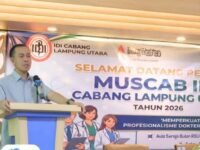 Wabup Lampung Utara Romli membuka Musyawarah Cabang Ikatan Dokter Indonesia Kabupaten Lampung Utara. (Hairudin/Mediaseruni)