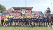 Momen foto bersama PSSI KBB jelang laga menghadapi PORAT Legend. (Dadan Saepudin/Mediaseruni)