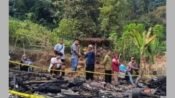 Rumah Eni, korban tewas di dalam rumahnya yang terbakar tampak tinggal puing-puing. (Ist)