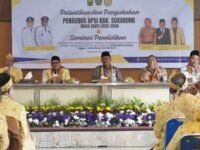 Bupati Asep Japar menyampaikan komitmennya untuk tingkatkan mutu pendidikan di Kabupaten Sukabumi. (Nyimas Irma/Mediaseruni)