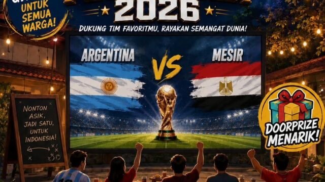 Camat Pemalang Ajak Warga Nobar Piala Dunia 2026, Big Match Argentina vs Mesir Disiapkan Meriah dengan Doorprize