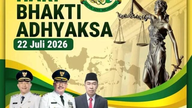 Pemkab Sukabumi ucapkan selamat Hari Bhakti Adhyaksa ke-66, ajak perkuat penegakan hukum berkeadilan lewat tema Satya Adhi Wicaksana bersama Kejaksaan.
