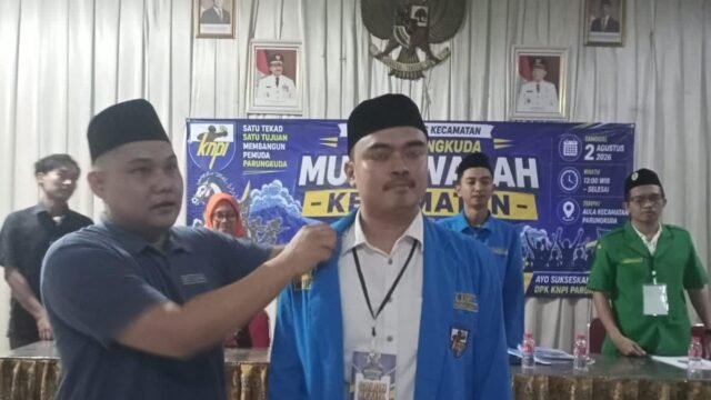 Ketua DPK KNPI Parungkuda terpilih, Panji, usai terpilih mengawaki organisasi kepemudaan tersebut. (Nyimas Irma/Mediaseruni)