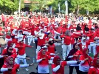 Ratusan Warga Meriahkan Senam Bersama KORMI di Palabuhanratu