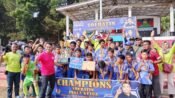 Ketua PSSI Kabupaten Bandung Barat, Aep Nurdin, S.Ag., M.Si., resmi menutup Kompetisi Soeratin Piala Ketua PSSI Kabupaten Bandung Barat 2026 yang berlangsung di Stadion Abipraya Rendeh, Kecamatan Cikalongwetan, Sabtu (1/8/2026). (Dadan Saepudin/Media Seruni)