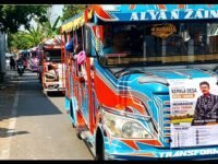Triatno Yuliarso Resmi Mendaftar Pilkades Taman, Diantar Ratusan Pendukung Menggunakan Odong-odong dan Lantunan Salawat