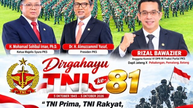 HUT ke-81 TNI, Rizal Bawazier: Momentum Meneguhkan Semangat Persatuan dan Pengabdian untuk Negeri
