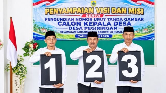 Tiga Calon Kades Pegiringan Adu Gagasan, Camat Bantarbolang Pastikan Tahapan Pilkades Berjalan Kondusif